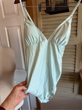 Women’s Light Mint One-Piece Swimsuit - Classic V-Neck